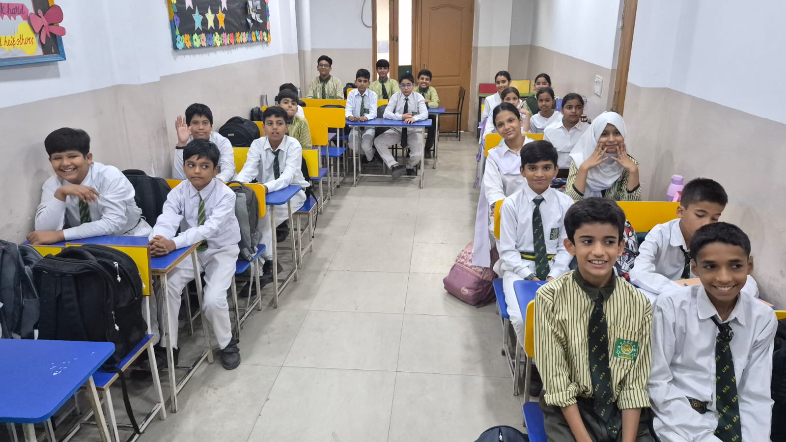 Students sharing a classroom activity